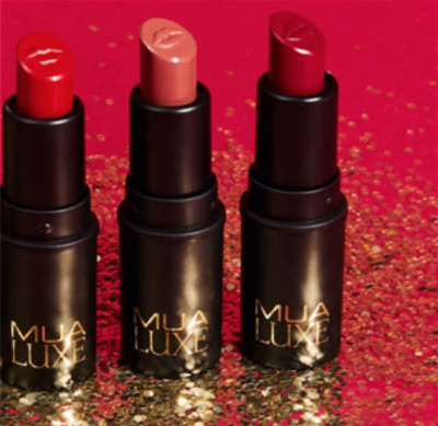 MUA LUXE 3 X MINI SAMT MATTE LIPPENSTIFTE IN EINER ORGANZA TASCHE BRANDNEU NUR £2,99