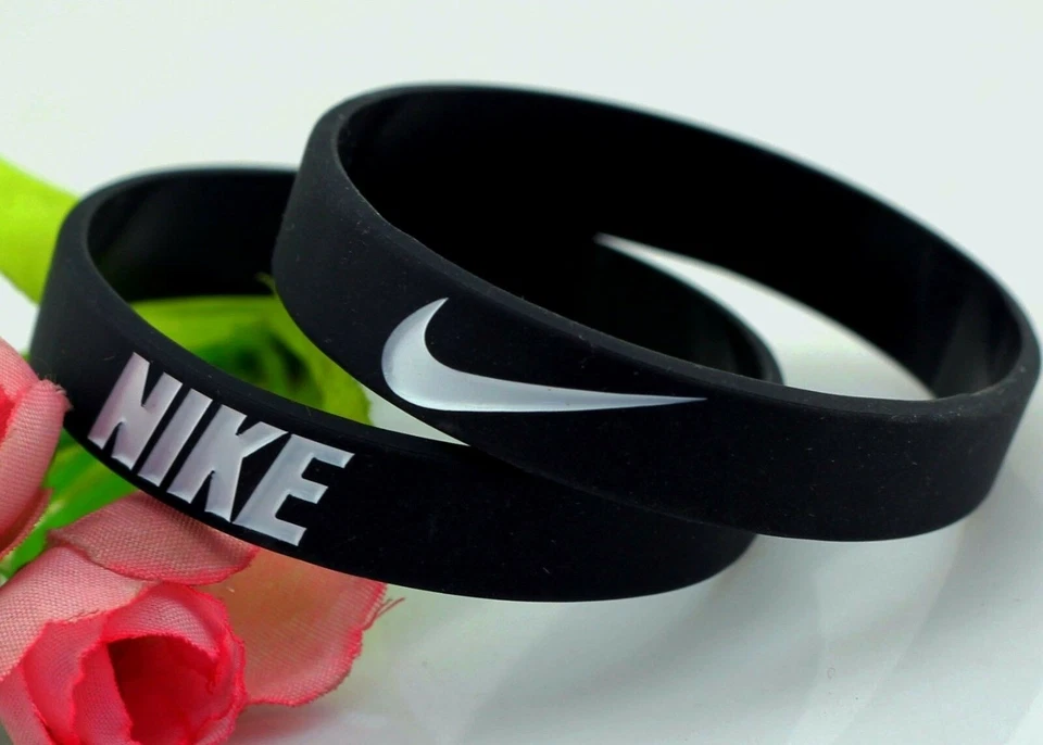 Nike Negro Blanco Oreo Baller Banda Goma Pulsera Elite Series AF1 Foto 2 de 4