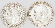 1911 to 19 George V Sterling Silver Half Crown 1st Design Choice of Date / Year