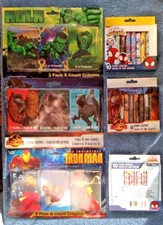MARVEL Super Hero & Jurassic Park Crayons - Spider-Man - Hulk - Iron Man - T-Rex