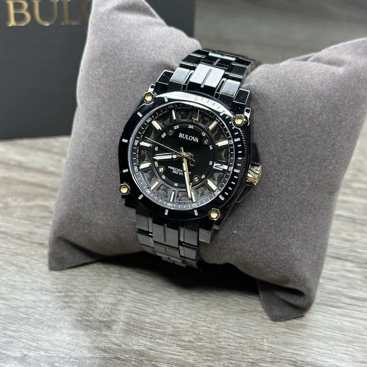 NEW✓262KHz✓ Bulova Icon Precisionist Black Steel Men's Watch