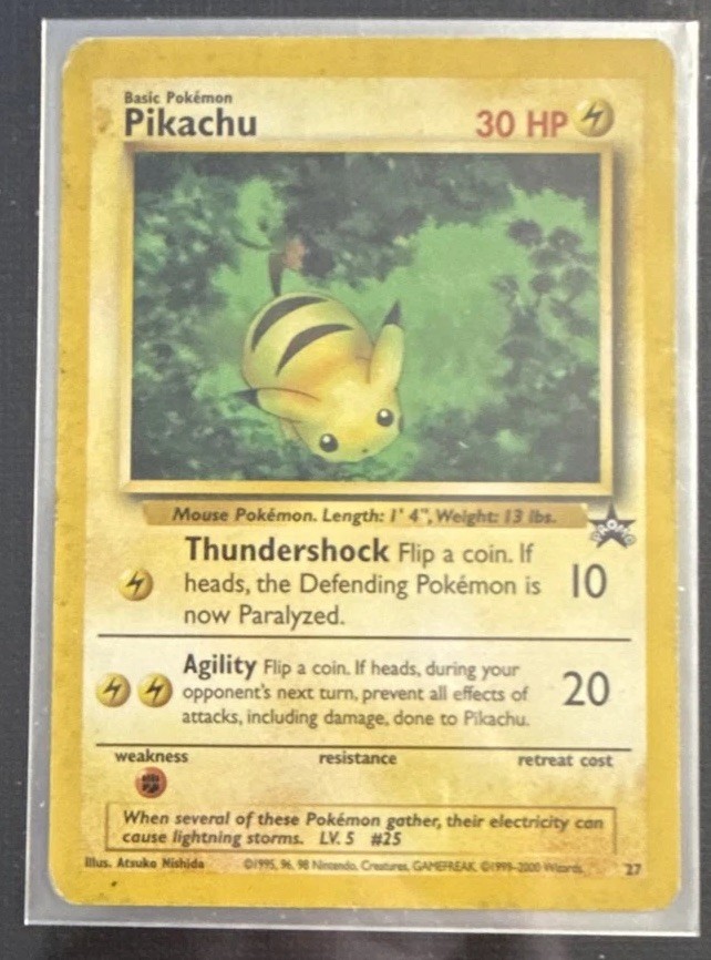 1999 Pokemon #27 Pikachu Black Star Promo Regular