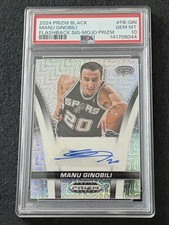 Panini 2024 Prizm Black Manu Ginobili Flashback Mojo Auto PSA 10 Spurs /25