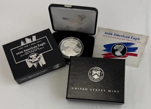 1776-2026-W Liberty Bell 250 Privy Mark Proof Silver Amer Eagle Coin Box & COA