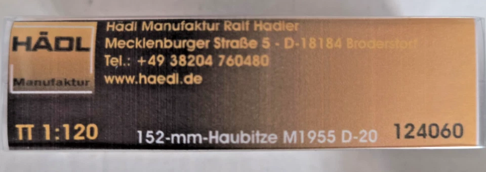 HÄDL 124060 152-mm-Haubitze M1955 D-20 Spur TT Rarität - Bild 2 von 2