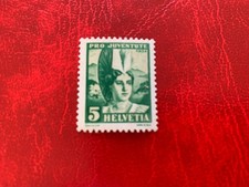 timbre suisse helvetia pro juventute 1934 5 c vert non oblitéré neuf sans gomme