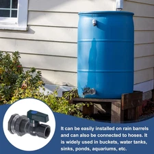 1 Set Rain Barrel Faucet Kit, Plastic Rain Barrel Spigot with 3/4" GHT Bulkhe...