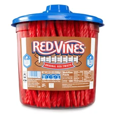 Red Vines Licorice Candy Original Red Flavor Soft Chewy Candy Twists, Red Licori