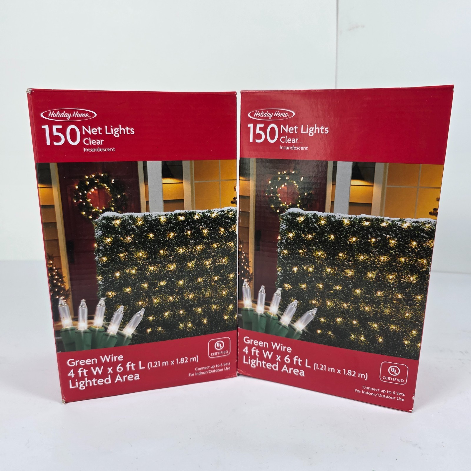 Christmas Net Lights Indoor Outdoor Holiday Home Mesh Lights 150 Clear 2 Box's