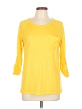 6ixty 8ight Women Yellow 3/4 Sleeve T-Shirt L