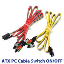 ATX PC Desktop Computer Case Power On Off Reset Cable with Dual Switch LED