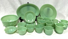 Misc. Lot Of Vtg Fire King Green Jadeite Glass & 2 Are Bloom-Rite 20 Pcs