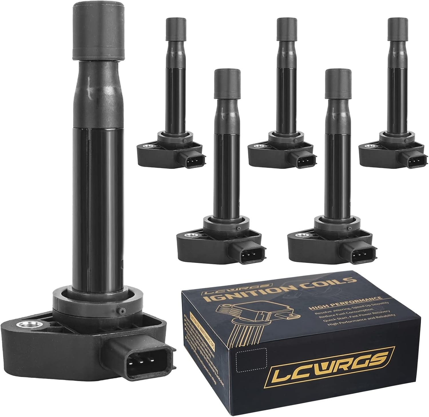 6pc Ignition Coil Pack Compatible with 3.0 3.2 3.5 V6 2000-2004 Models
