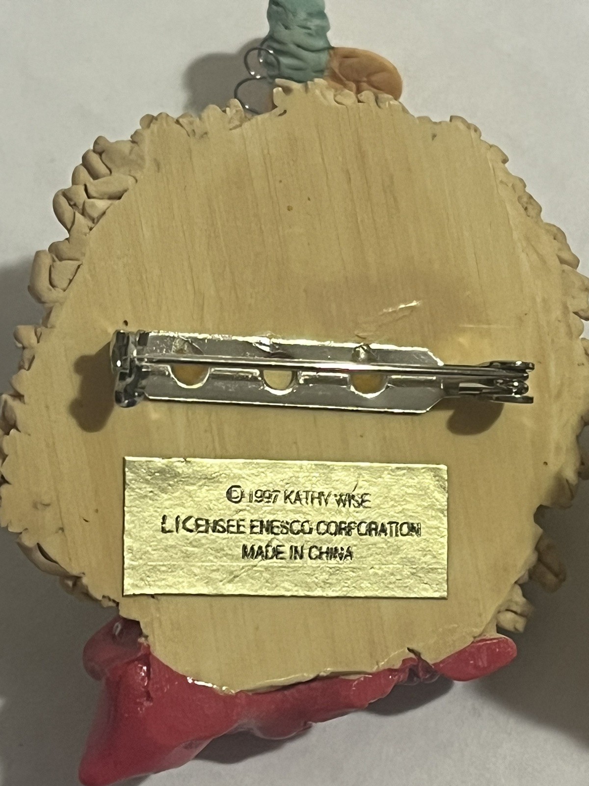 Vintage Enesco Farmer Frog Pin Lot Of 2 Kathy Wise 1997 90s