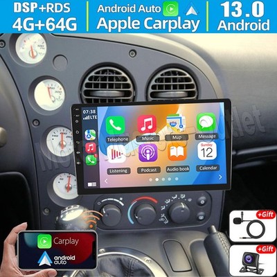 4+64GB Carplay Android 13 For Dodge Viper 2003-2010 Car Radio GPS Stereo + Cam