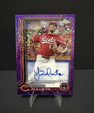 Topps 2023 Chrome Yosver Zulueta Rookie Auto Purple Speckle Refractor /299 Reds