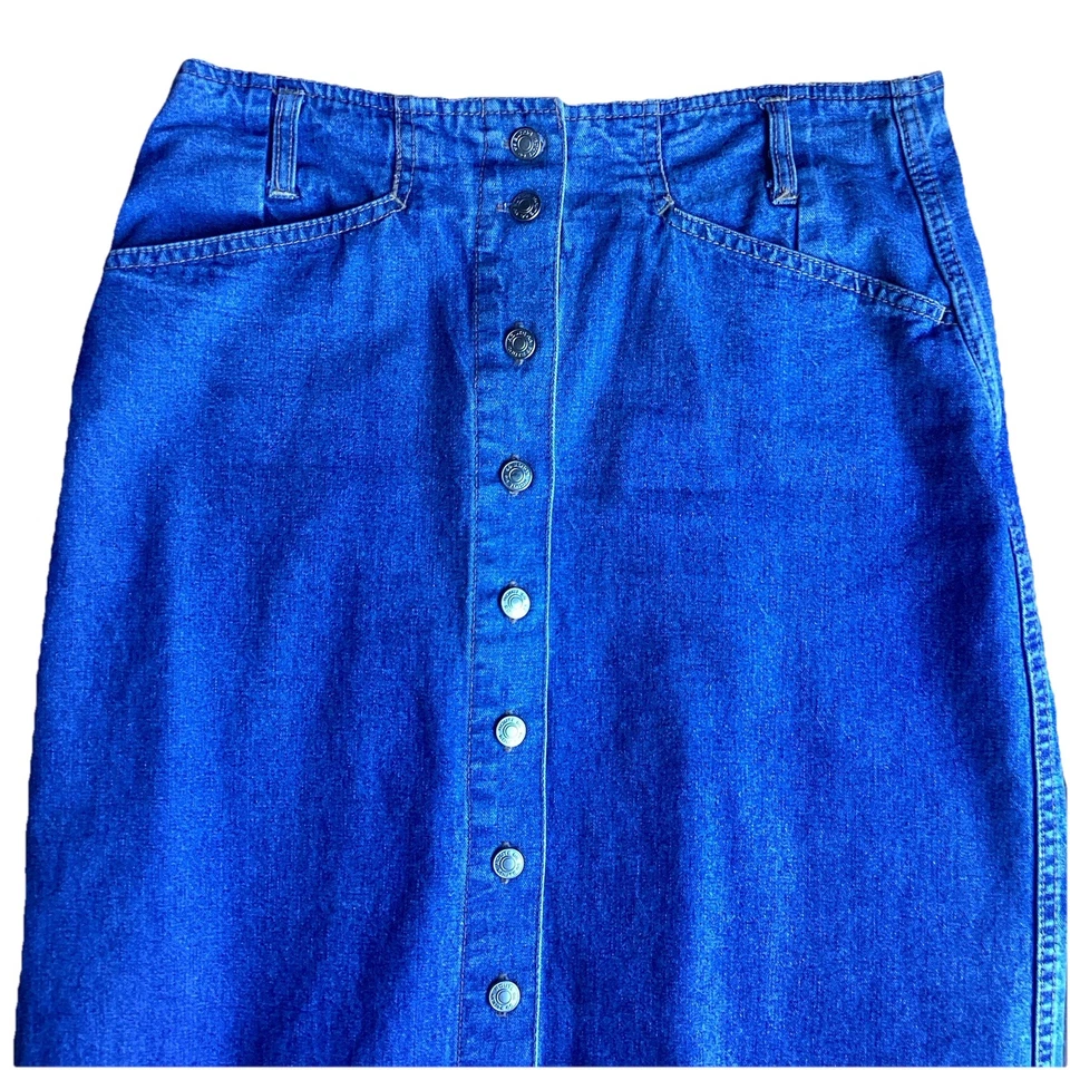 Falda vaquera de colección Route 66 maxi larga denim con botones bolsillos delanteros/traseros elásticos Foto 4 de 4