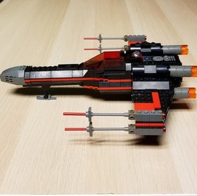 Custom Lego Star Wars: X-wing Star Fighter Lot (3) Black / Red Stealth 7140