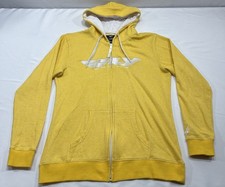 Fly Racing Women's Yellow Full Zip Up Long Sleeve Hoodie Size XL
