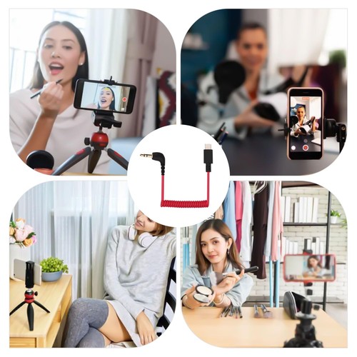 USB C to 3.5mm TRS Microphone Adapter Mic Cable, for Rode Wireless GO 2 /... - 第 6/6 張圖片