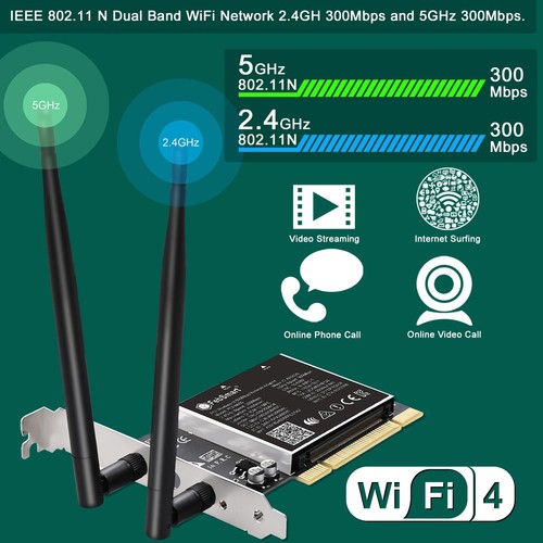 Wireless N Dual Band 600Mbps (2.4GHz 300Mbps or 5GHz 300Mbps) PCI WiFi Adapte... - Picture 3 of 8
