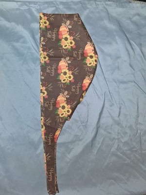 Happy Fall pumpkin print scrub cap cotton blend medical