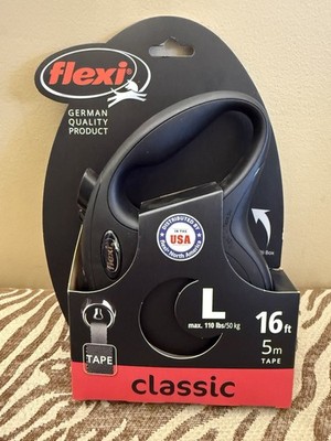 Flexi New Classic Tape Leash BLACK 16 ft LARGE, Dogs To 110 lb UPC: 840317107876
