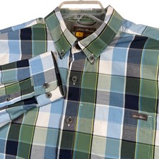 Eddie Bauer Travex Mens Medium Plaid Long Sleeve Button Down Shirt
