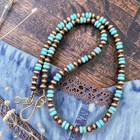 16" NAVAJO Pearl Desert Turquoise Petite 4mm Southwest Native Western Necklace — photo 2