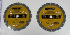 2 Pack DeWalt 7-1/4" DW3192 7.25" 18T 7000rpm Framing Blade New