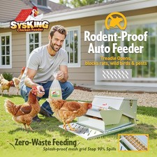Automatic Chicken Feeders Treadle Operated, Spill Proof Poultry Feeder 25 lb