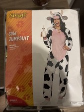 Spirit Adult Unisex Halloween Costumes Funny Cute Animal Cow Jumpsuit Size L XL