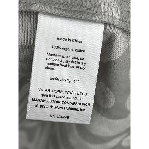 NUEVO CON ETIQUETAS Mara Hoffman Kayleen Falda Bolsa de Papel Estampado Abstracto Jacquard Gris Blanco L - Imagen 12 de 12