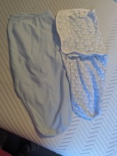 Blue and White Patterned Aden and Anais Baby Swaddle Sleeping Bags Set of 2