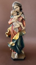 Alte Holz Figur Maria mit Jesuskind bunt 32cm Höhe Dekoration 70-80erJ Christen