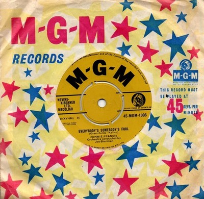 Connie Francis:Everybody's somebody's fool/Jealous of you:MGM:1960