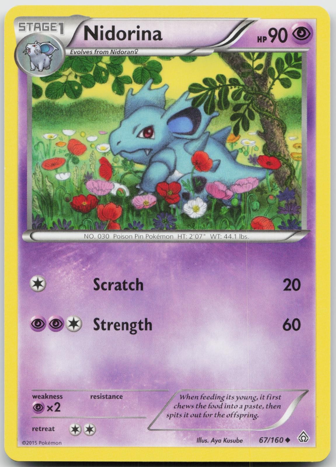 Nidorina 67/160 Uncommon Primal Clash Pokemon Near Mint