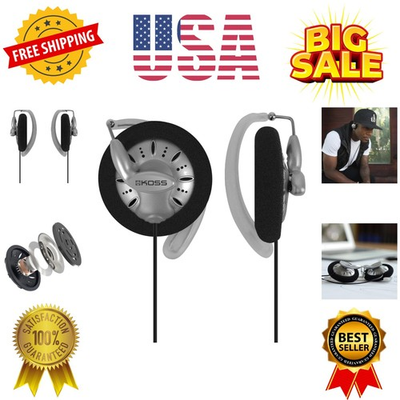 #ad Portable On Ear Clip Headphones Retro Style Ultra Lightweight Silver and B... $34.39