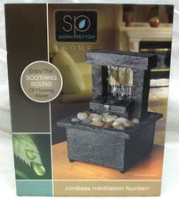 NIB 2013 Sarah Peyton Home Cordless Meditation Fountain (1216009) Flowing Water