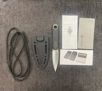 Kizer Cutlery Hidden Agenda Fixed Dagger 3.5'' Satin AEB-L Steel Blade G10 Handle