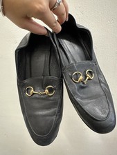 GUCCI BLACK JORDAAN HORSEBIT LOAFER SLIP ON FLATS WOMEN 35 EU 5 US AUTHENTIC