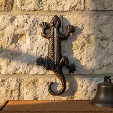 Cast Iron Gecko Thermometer Vintage Design Rustic Gecko Wall Decor Decorative
