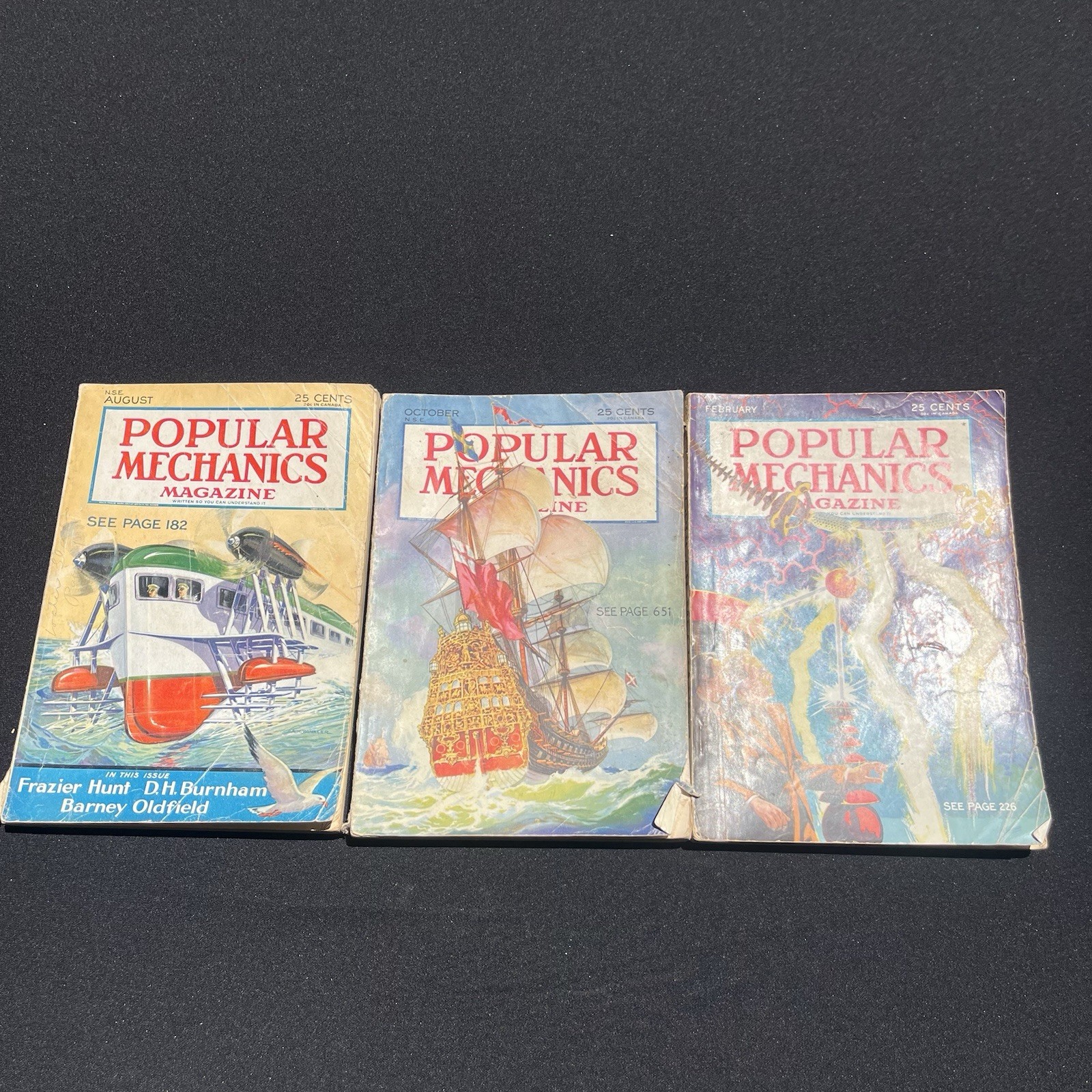 Vtg Popular Mechanics Magazine 1932 Aug Oct 1933 Feb Lot 3