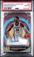 2022 BOWMAN UNIVERSITY INCEPTION AUTOGRAPH BRANDON MILLER AUTO RC PSA 10