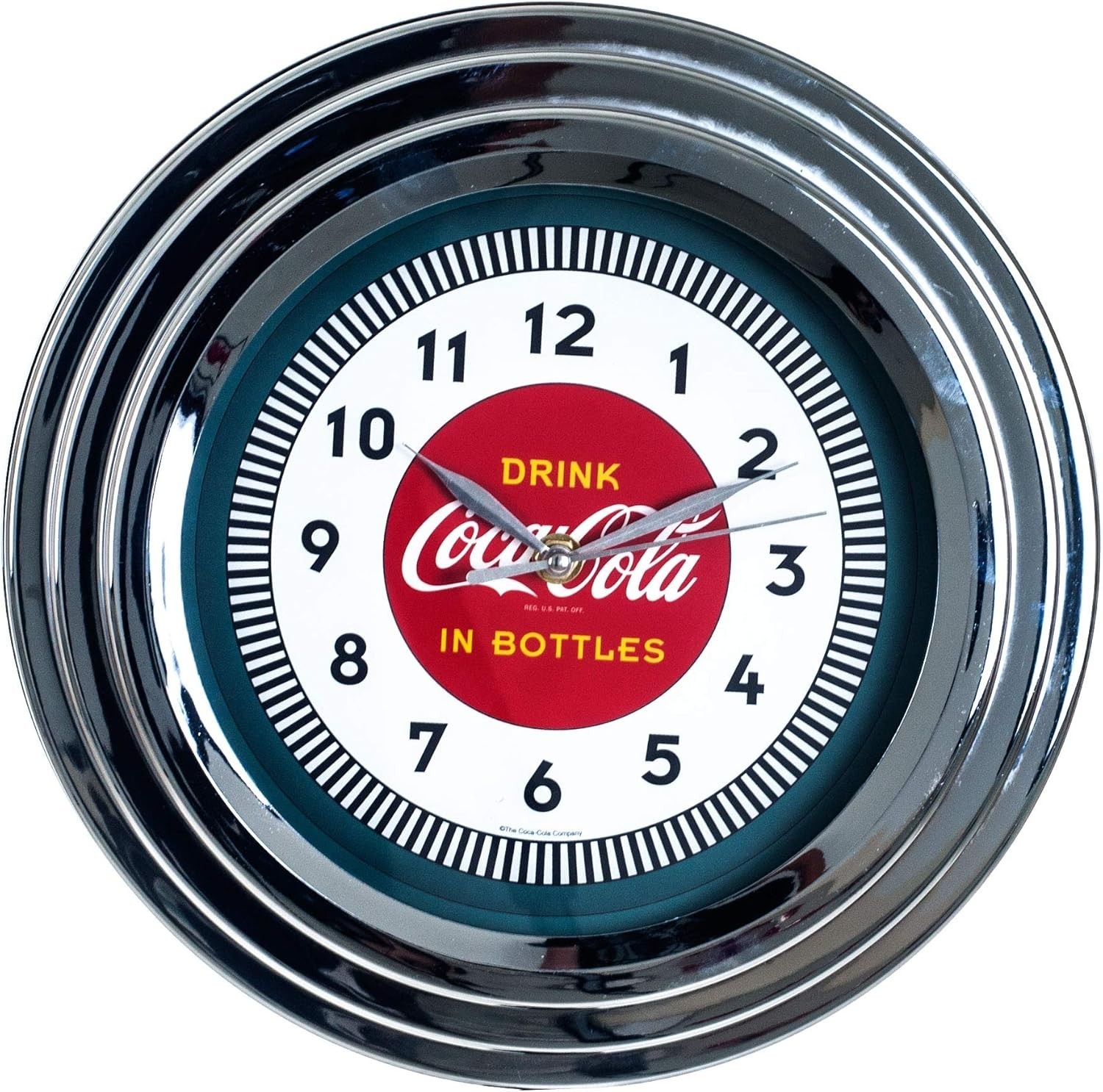Coca-Cola Chrome Clock, 12"