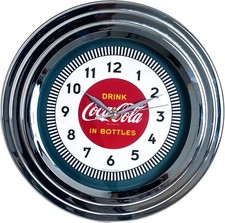 Coca-Cola Chrome Clock, 11.75" Diameter