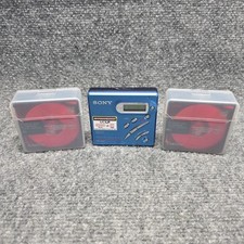 Sony Walkman MZ-R500 MiniDisc Recorder Blue G-Protection MDLP 10X Mini Disk