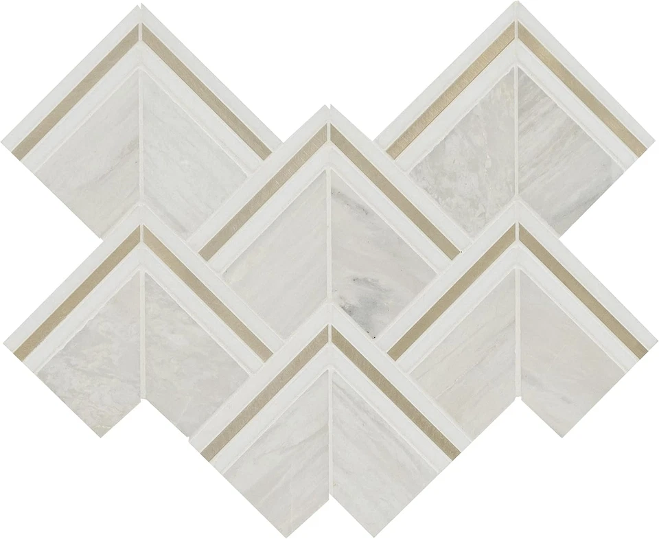 Luxor Kona Gold Stone Metal Mesh-Mounted Mosaic Tile for Bathroom, Kitchen Backs - Image 4 of 4