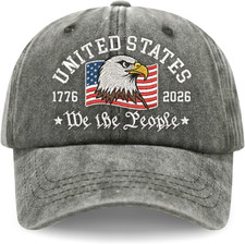 Patriotic Embroidered Baseball Cap Adjustable Dad Hat USA Freedom Vintage Style