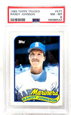 1989 Topps Traded Mariners RANDY JOHNSON RC Rookie Baseball Card PSA 8 NM-MT